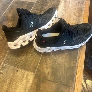 On Running Women’s Black and White Athletic Shoes size 8.